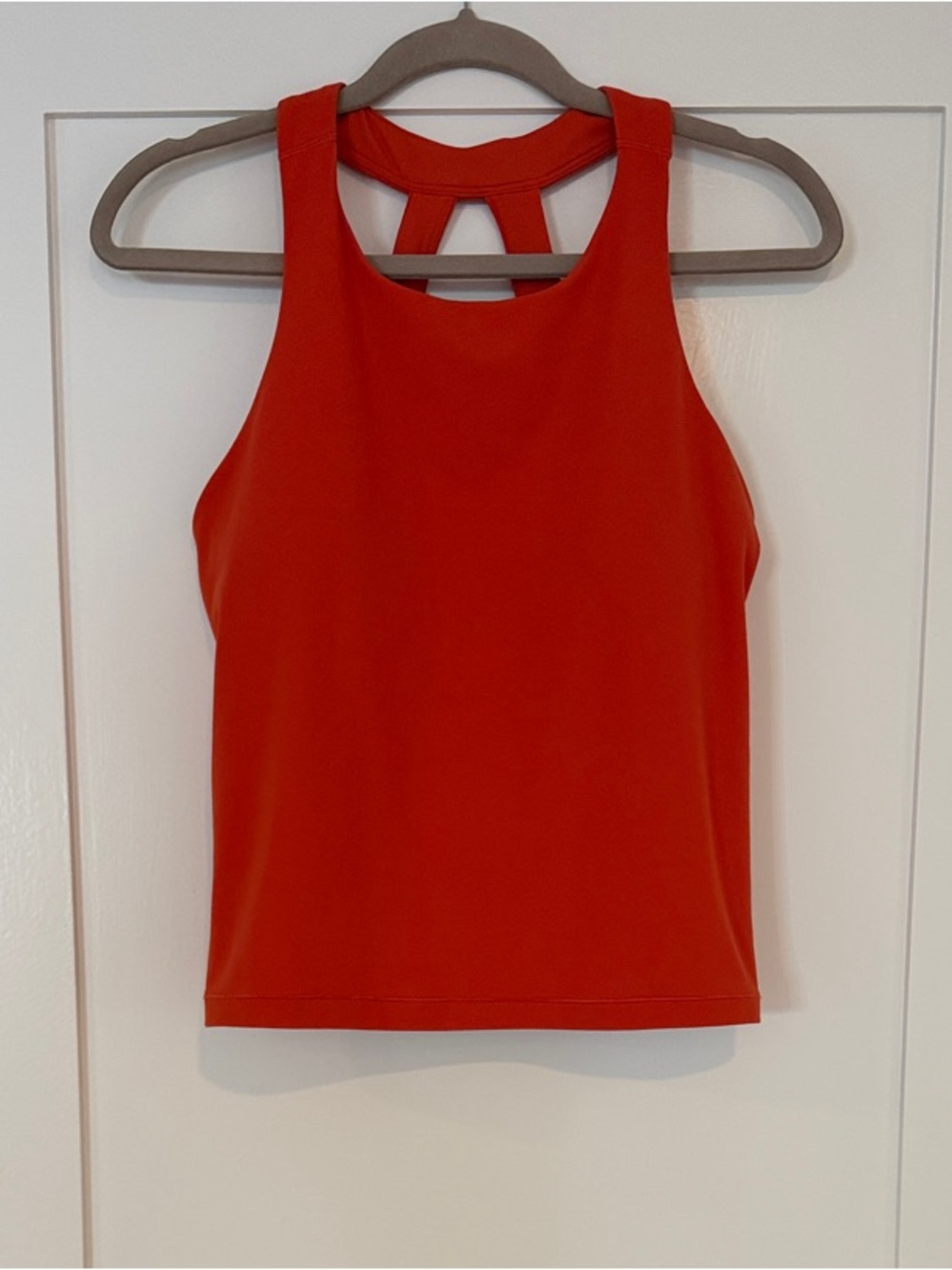 Athleta Transcend Built In Bra Tank in Orange | Size Large